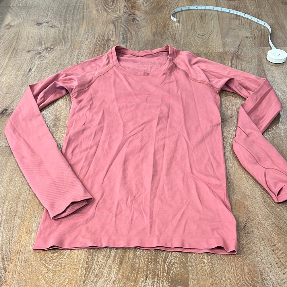 Lululemon Athletica Pink Fitted Long Sleeve T-Shirt